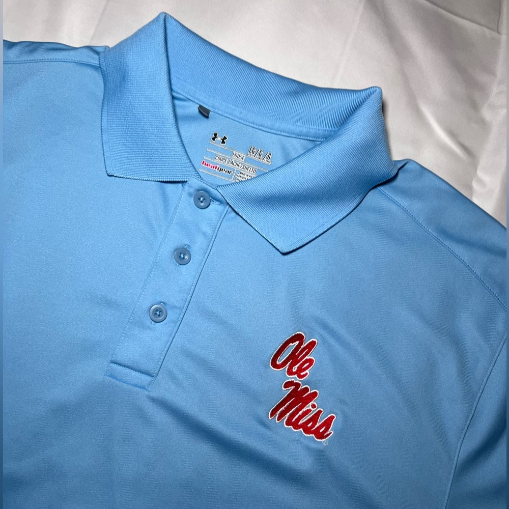 Ole Miss Large Powder Blue Game-day Polo Shirt